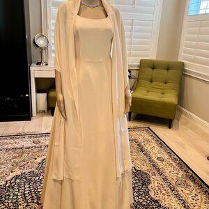 Wedding Bridal Ball Gown Light Peach Satin Elegant Dress! XS/Small